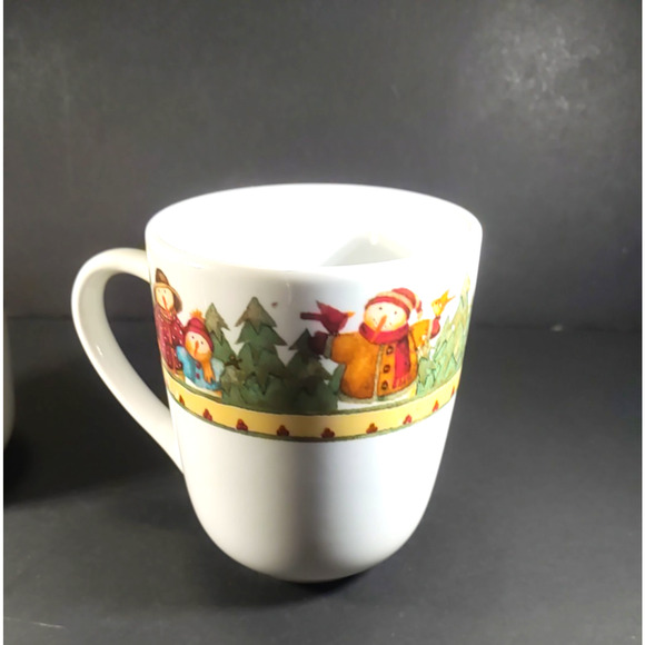 Gibson Christmas Snowmen Coffee Cocoa Cups Mug Lot Of 2 - Picture 5 of 8